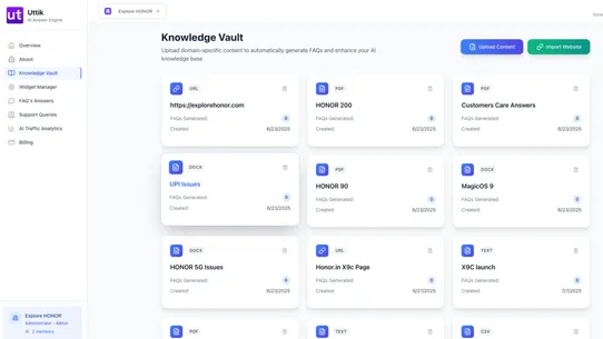 Uttik ‑ FAQ AI Answer Engine screenshot