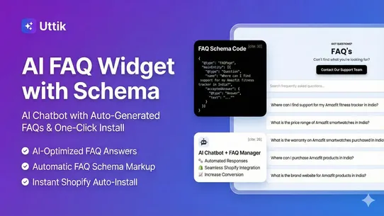 Uttik – AI FAQ Widget &amp; Schema screenshot