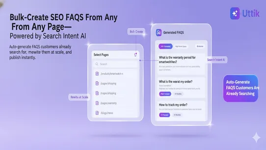 Uttik – AI FAQ Widget &amp; Schema screenshot