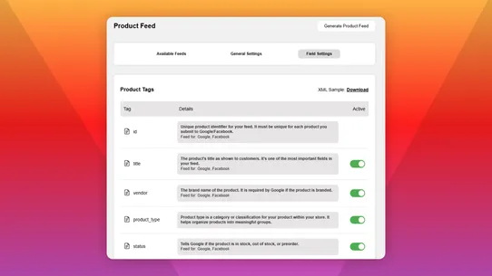CT Product Feed screenshot