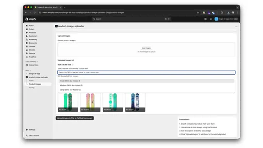 Bulk Image Upload &amp; Alt Text screenshot