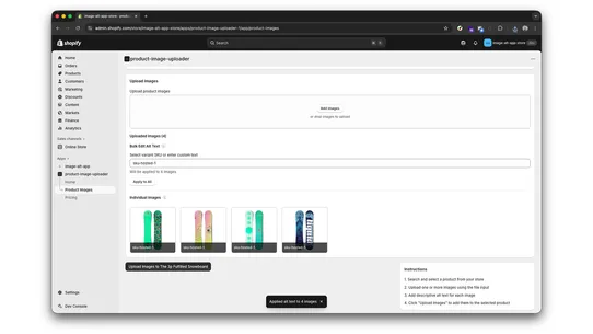 Bulk Image Upload &amp; Alt Text screenshot