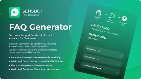 Sensbot AI FAQ Generator screenshot