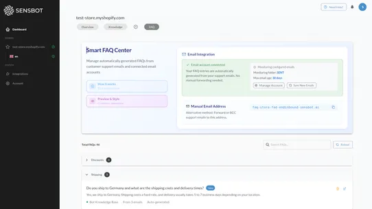 Sensbot AI FAQ Generator screenshot