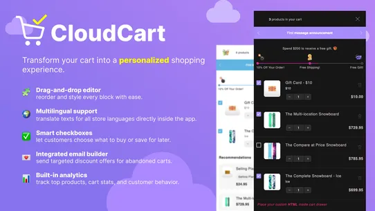 CloudCart — Cart Drawer screenshot