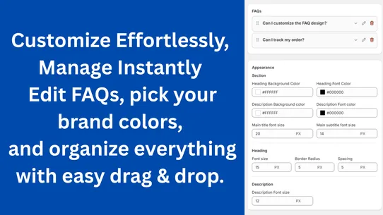 EasyFAQ ‑ Product FAQ Builder screenshot