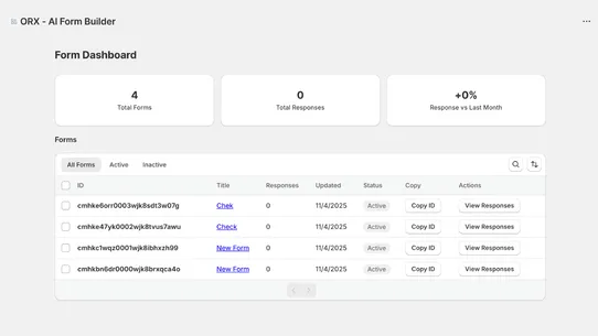 ORX ‑ AI Form Builder screenshot