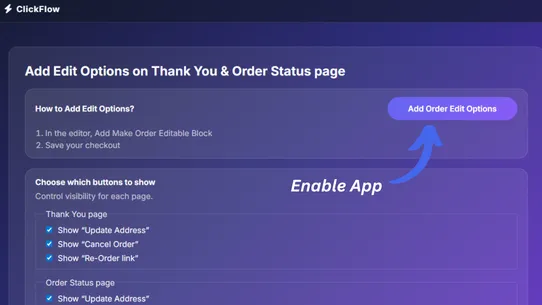 ClickFlow ‑ Order Editable screenshot