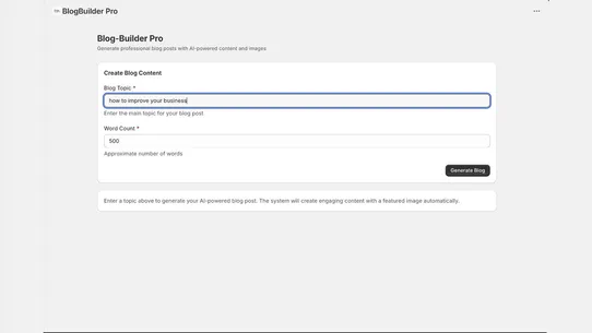 BlogBuilder Pro —AI SEO blog screenshot