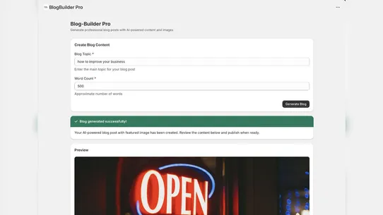 BlogBuilder Pro —AI SEO blog screenshot