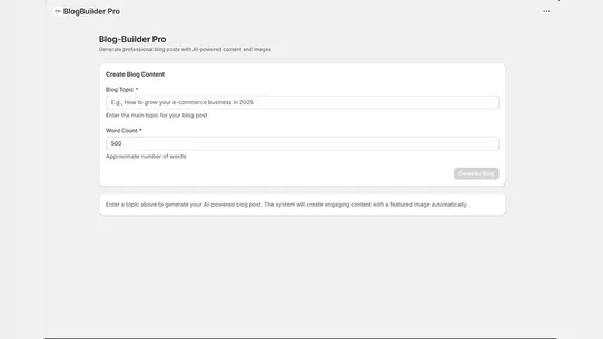 BlogBuilder Pro —AI SEO blog screenshot