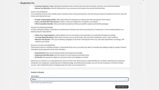 BlogBuilder Pro —AI SEO blog screenshot