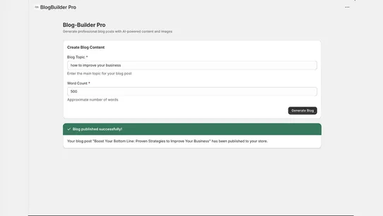 BlogBuilder Pro —AI SEO blog screenshot