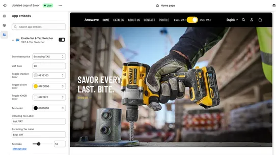 VAT &amp; Tax Switcher screenshot