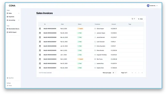 CONA | Reconcile your revenues screenshot