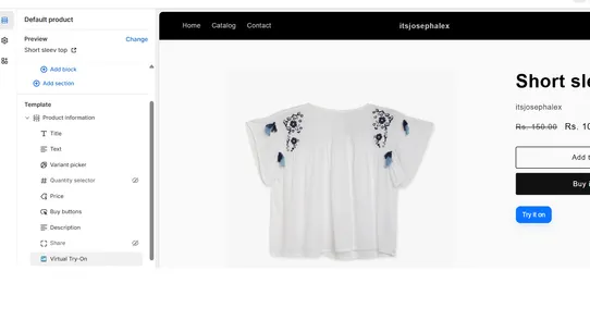 Virtual tryon screenshot