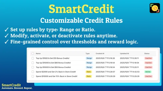 SmartCredit : store credit screenshot