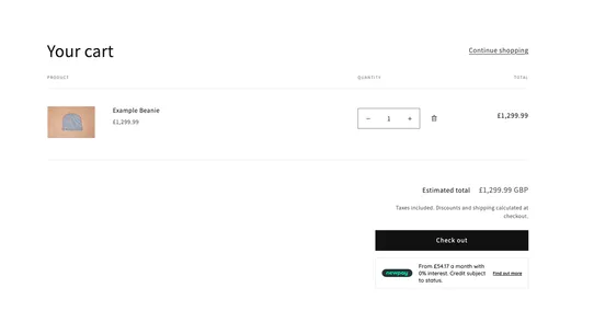 Newpay promote finance on‑site screenshot