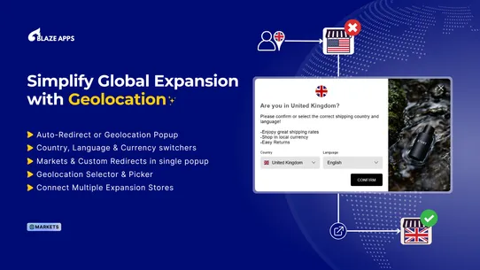 Geolocation Redirect Blaze screenshot