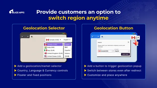 Geolocation Redirect Blaze screenshot