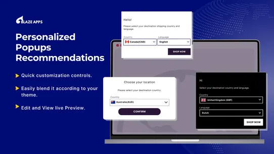 Geolocation Redirect Blaze screenshot