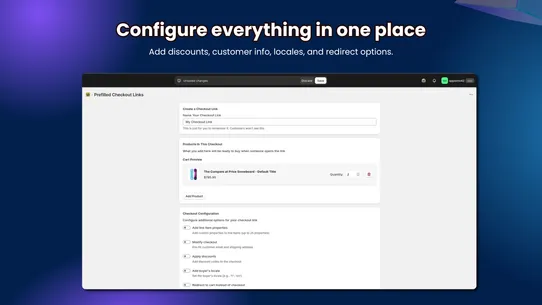 Prefilled Checkout Links screenshot