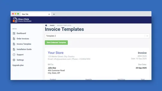 One‑Click Invoice Downloader screenshot