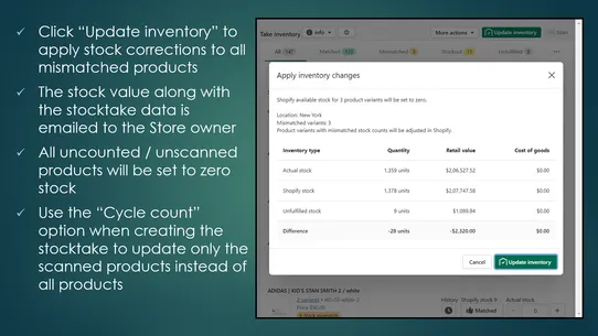 Stock Take: Count Inventory screenshot