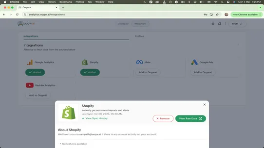 Oogwai Analytics screenshot