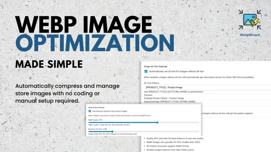 WebP wizard image optimizer screenshot