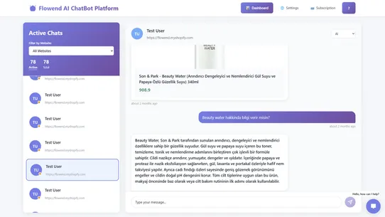 Flowend AI Chatbot screenshot