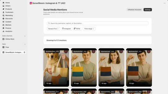 SonarBloom: Instagram &amp; TT UGC screenshot