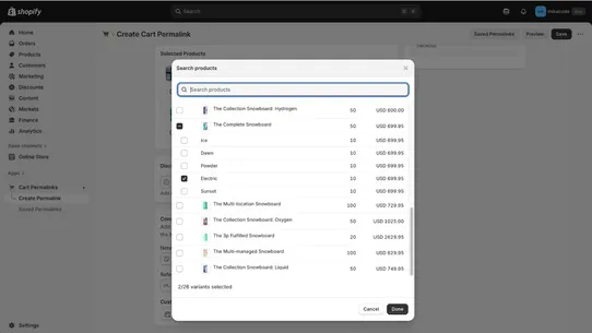 Mika: Cart Permalinks screenshot