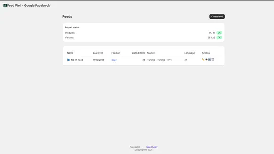 Feed Well screenshot