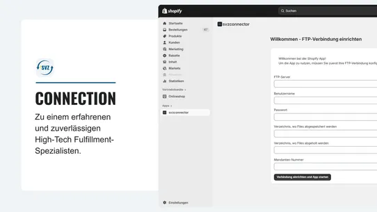 SVZ FULFILLMENT CONNECTOR screenshot