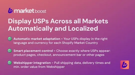Market Boost ‑ USP optimizer screenshot