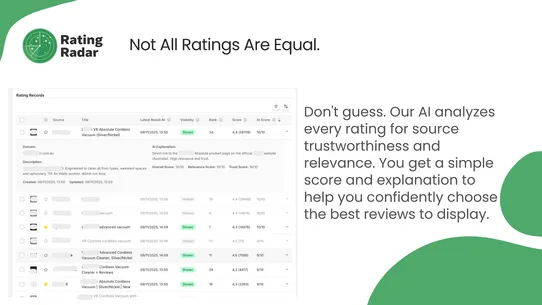 Rating Radar | AI Star Ratings screenshot