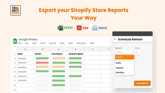TwoMinuteReports: Order Export screenshot