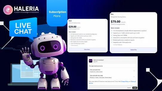 Haleria AI Chatbot and Support screenshot