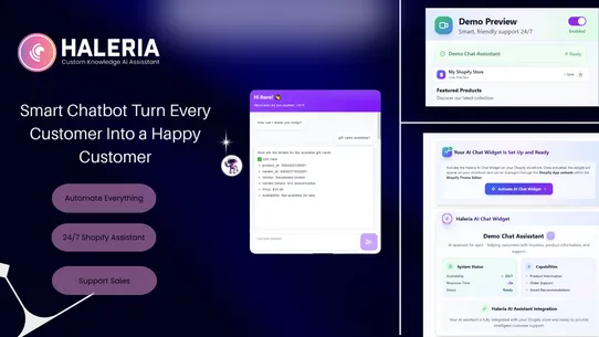 Haleria AI Chatbot and Support screenshot