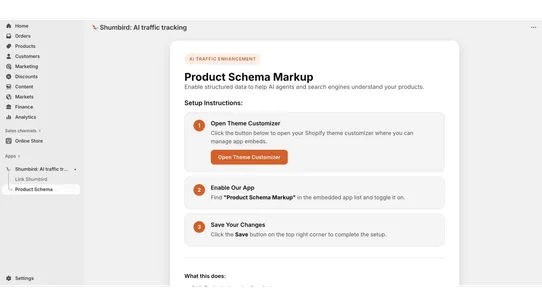 Shumbird ‑ AI traffic tracking screenshot