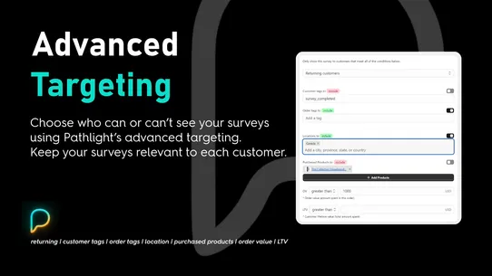 Pathlight Post Purchase Survey screenshot