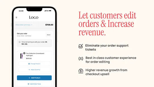 ARC+ Order Editing &amp; Upsell screenshot