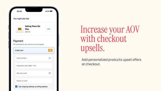 ARC+ Order Editing &amp; Upsell screenshot