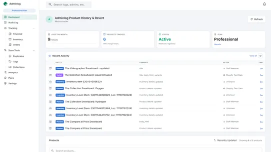 Adminlog ‑ Audit Trail screenshot