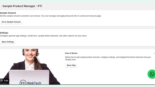 Sample Product Manager ‑ PTI screenshot