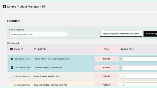 Sample Product Manager ‑ PTI screenshot