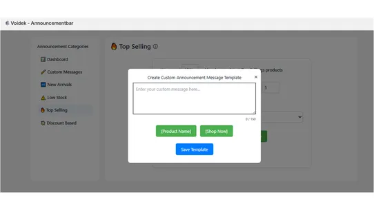 Voidek ‑ Announcementbar screenshot