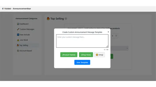 Voidek ‑ Announcementbar screenshot