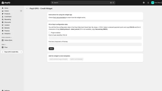 PayU GPO — Credit Widget screenshot